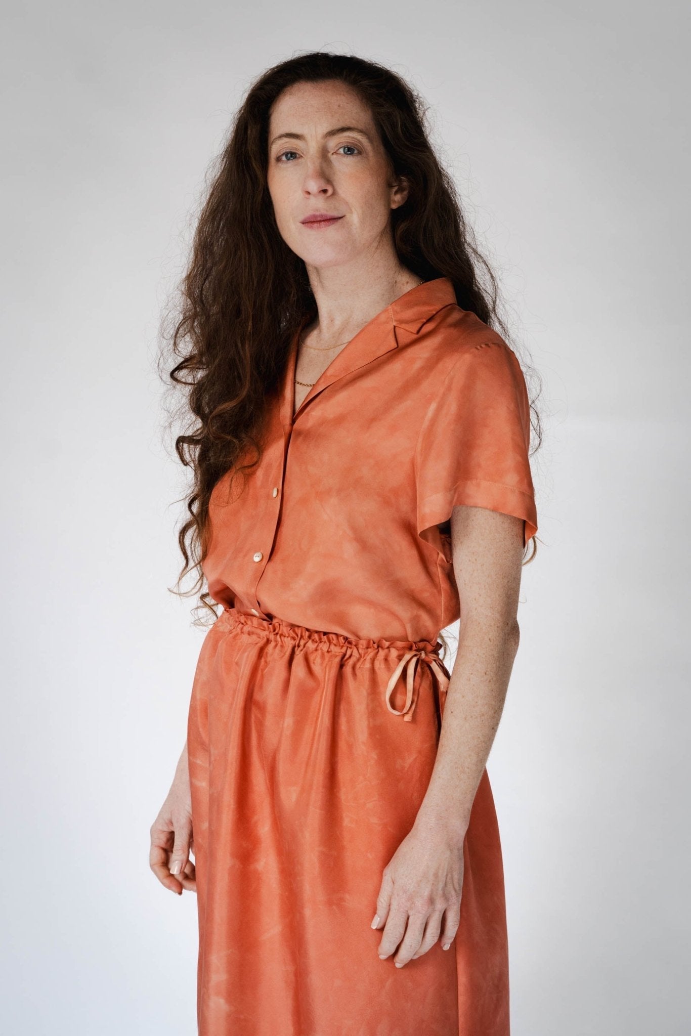 HAND DYED SILK NICO SHIRT - LOQUAT - ound - DRESSES