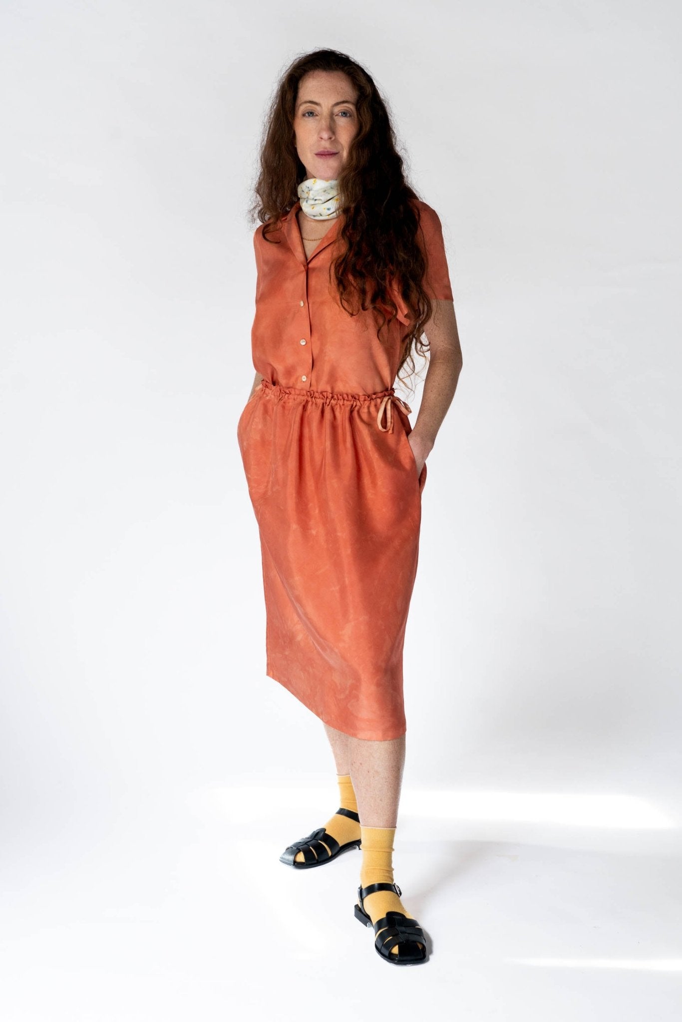 HAND DYED SILK NICO SHIRT - LOQUAT - ound - DRESSES