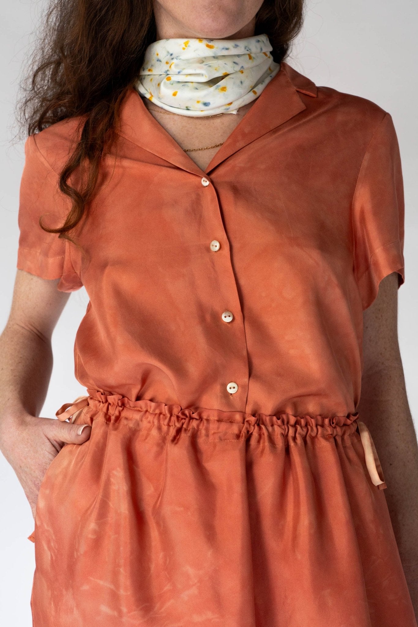 HAND DYED SILK NICO SHIRT - LOQUAT - ound - DRESSES