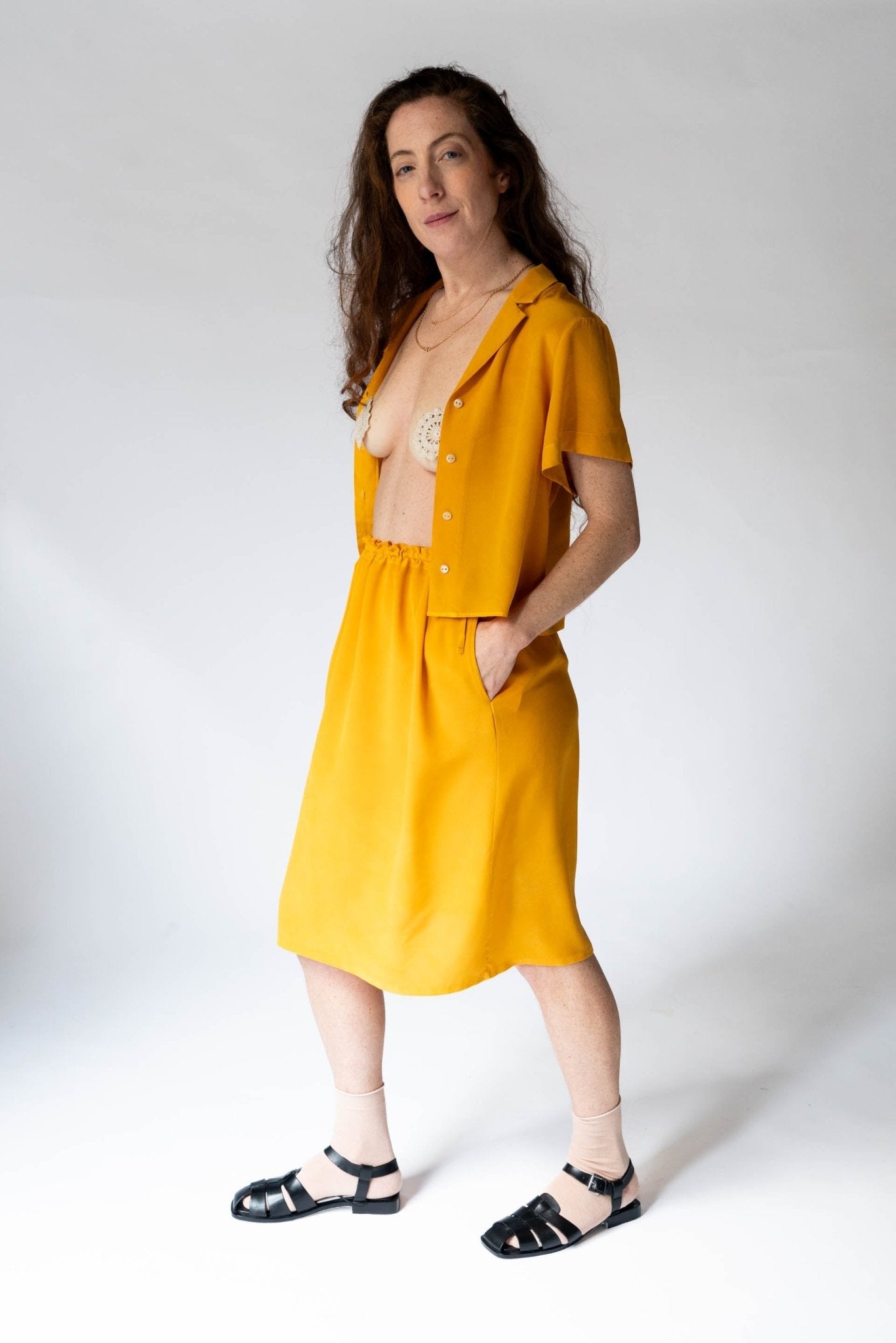 HAND DYED SILK NICO SHIRT - ONION - ound - DRESSES